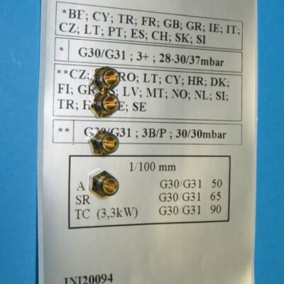 Főzőlaphoz PB-gáz fúvóka készlet