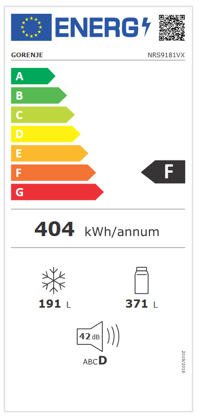 Gorenje NRS9181VX energiacímke