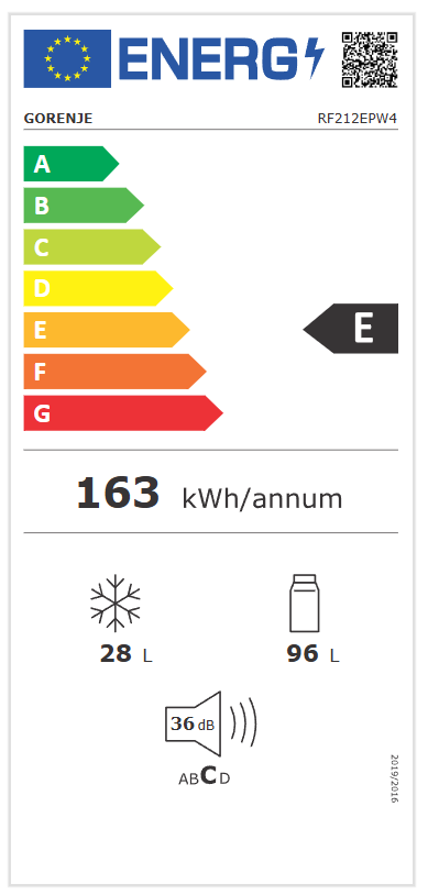 Gorenje RF212EPW4 energiacímke